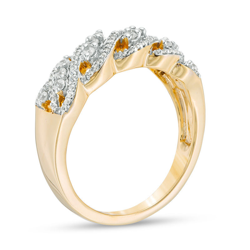 0.29 CT. T.W. Diamond Wave Band in 10K Gold