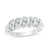 Thumbnail Image 0 of 0.085 CT. T.W. Diamond Two Row "S" Wave Band in Sterling Silver