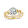 Thumbnail Image 1 of 0.29 CT. T.W. Diamond Double Frame Chain Link Shank Engagement Ring in 10K Gold