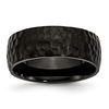 Thumbnail Image 1 of Men's 8.0mm Hammered Wedding Band in Black IP Titanium