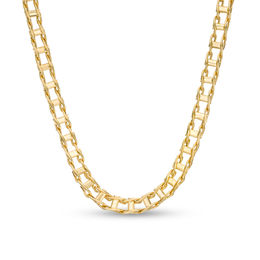 Men's 5.0mm Railroad Link Chain Necklace in Hollow 14K Gold - 20"