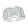 Thumbnail Image 0 of Men's 0.40 CT. T.W. Diamond Multi-Row Ring in Sterling Silver