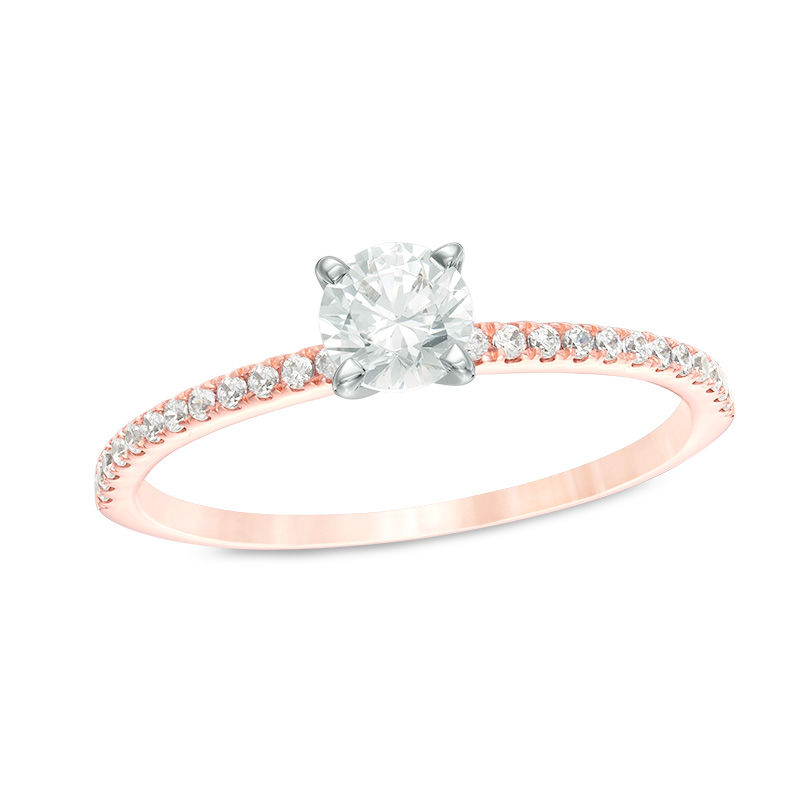 Main Image 1 of 0.58 CT. T.W. Diamond Engagement Ring in 14K Rose Gold