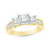 Thumbnail Image 0 of 0.95 CT. T.W. Princess-Cut Diamond Past Present Future® Engagement Ring in 10K Gold