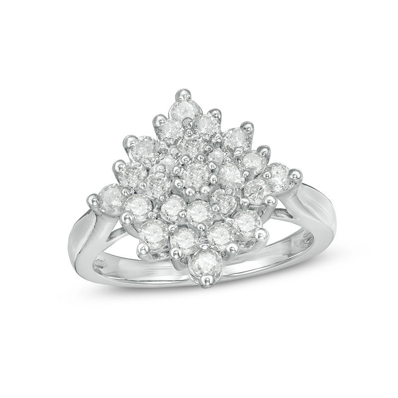 0.80 CT. T.W. Composite Diamond Starburst Engagement Ring in 10K White Gold|Peoples Jewellers