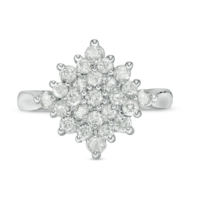 0.80 CT. T.W. Composite Diamond Starburst Engagement Ring in 10K White Gold