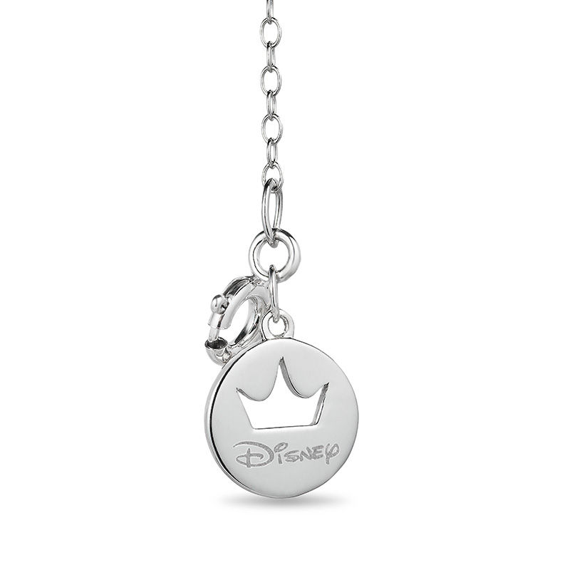 Main Image 2 of Enchanted Disney Belle Diamond Accent Rose in Glass Dome Pendant in Sterling Silver and 10K Rose Gold - 24"
