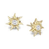 Thumbnail Image 1 of Enchanted Disney Rapunzel 0.085 CT. T.W. Diamond Solitaire Sun Stud Earrings in 10K Gold