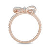 Thumbnail Image 2 of Enchanted Disney Snow White 0.087 CT. T.W. Diamond Bow Ring in 10K Rose Gold