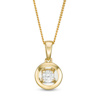 Magnificence™ 0.08 CT. Diamond Solitaire Frame Pendant in 10K Gold