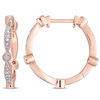 Thumbnail Image 1 of 0.32 CT. T.W. Diamond Alternating Vintage-Style Hoop Earrings in 10K Rose Gold
