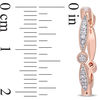 Thumbnail Image 2 of 0.32 CT. T.W. Diamond Alternating Vintage-Style Hoop Earrings in 10K Rose Gold