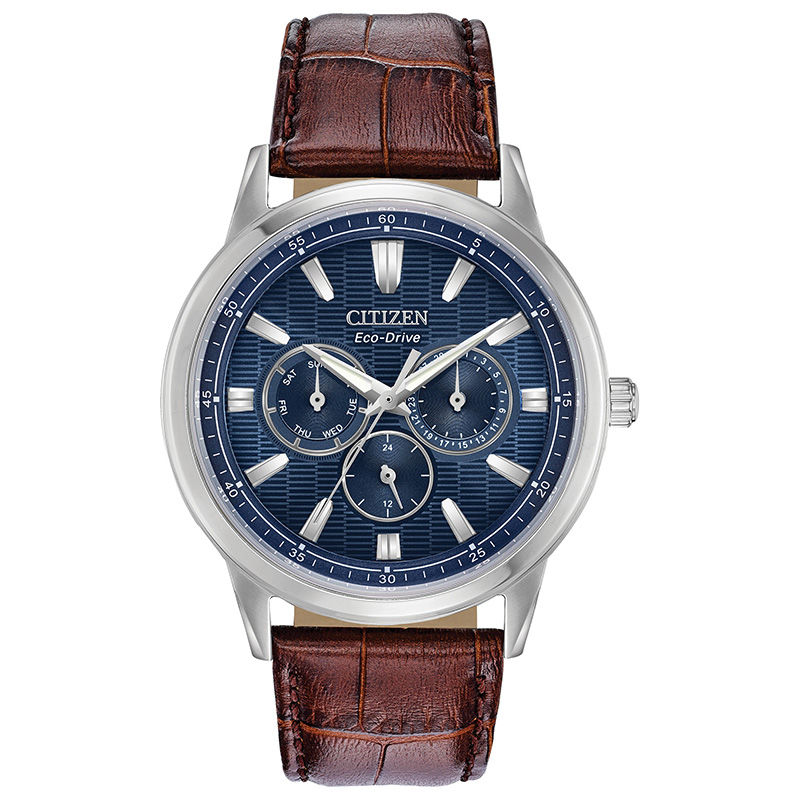 Men's Citizen Eco-Drive® Corso Strap Watch with Blue Dial (Model: BU2070-12L)|Peoples Jewellers