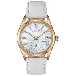 Ladies' Citizen Eco-Drive® Corso Strap Watch with Mother-of-Pearl Dial (Model: EV1033-08D)