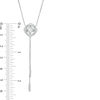 Magnificence™ 0.33 CT. T.W. Diamond Tilted Cushion Frame Lariat-Style Necklace in 10K White Gold