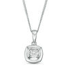 Magnificence™ 0.08 CT. Diamond Solitaire Cushion Frame Pendant in 10K White Gold