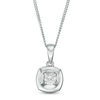 Thumbnail Image 0 of Magnificence™ 0.08 CT. Diamond Solitaire Cushion Frame Pendant in 10K White Gold