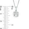 Thumbnail Image 1 of Magnificence™ 0.08 CT. Diamond Solitaire Cushion Frame Pendant in 10K White Gold