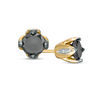 Thumbnail Image 0 of 0.95 CT. T.W. Enhanced Black and White Diamond Solitaire Stud Earrings in 10K Gold