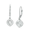 Thumbnail Image 1 of Magnificence™ 0.15 CT. T.W. Diamond Solitaire Tilted Cushion Frame Drop Earrings in 10K White Gold