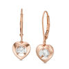 Thumbnail Image 1 of Magnificence™ 0.15 CT. T.W. Diamond Solitaire Heart Frame Drop Earrings in 10K Rose Gold