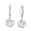 Thumbnail Image 0 of Magnificence™ 0.15 CT. T.W. Diamond Solitaire Oval Frame Drop Earrings in 10K White Gold