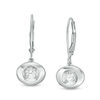Thumbnail Image 1 of Magnificence™ 0.15 CT. T.W. Diamond Solitaire Oval Frame Drop Earrings in 10K White Gold
