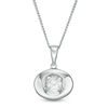 Magnificence™ 0.08 CT. Diamond Solitaire Oval Frame Pendant in 10K White Gold
