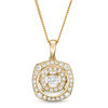 Thumbnail Image 0 of Magnificence™ 0.50 CT. T.W. Diamond Double Cushion Frame Pendant in 10K Gold