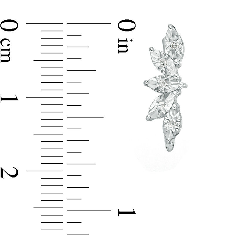 0.04 CT. T.W. Diamond Leaf Fan Crawler Earrings in Sterling Silver
