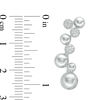 Thumbnail Image 3 of 0.13 CT. T.W. Diamond Alternating Bubble Crawler Earrings in Sterling Silver