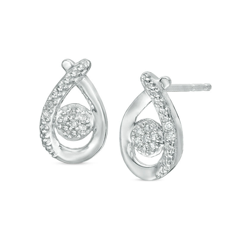 0.04 CT. T.W. Composite Diamond Pear-Shaped Stud Earrings in Sterling Silver|Peoples Jewellers