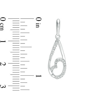 0.04 CT. T.W. Diamond Heart Pear-Shaped Drop Earrings in Sterling Silver