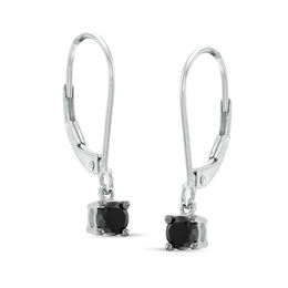 0.37 CT. T.W. Black Diamond Solitaire Drop Earrings in 10K White Gold