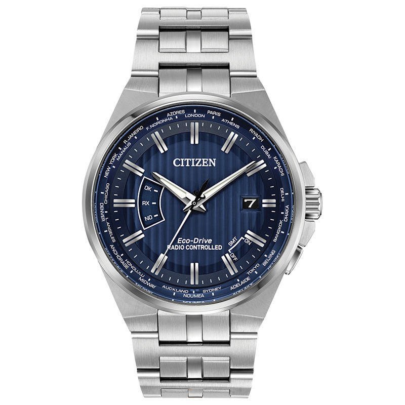 Men's Citizen World Perpetual A-T Watch with Blue Dial (Model: CB0160-51L)