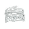 0.15 CT. T.W. Diamond Layered Crossover Wrap Ring in Sterling Silver