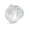 Thumbnail Image 1 of 0.15 CT. T.W. Diamond Layered Crossover Wrap Ring in Sterling Silver