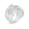 0.15 CT. T.W. Diamond Layered Crossover Wrap Ring in Sterling Silver