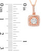 Thumbnail Image 2 of 0.15 CT. T.W. Diamond Cushion Frame Vintage-Style Pendant in 10K Rose Gold