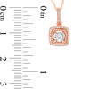 Thumbnail Image 3 of 0.15 CT. T.W. Diamond Cushion Frame Vintage-Style Pendant in 10K Rose Gold