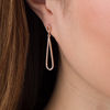 Thumbnail Image 1 of 0.25 CT. T.W. Diamond Elongated Pear-Shaped Drop Earrings in 10K Rose Gold