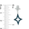 Thumbnail Image 3 of 0.09 CT. T.W. Enhanced Green and White Diamond Double Star Front/Back Earrings in Sterling Silver