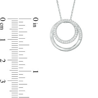 0.117 CT. T.W. Diamond Spiral Open Circle Pendant in Sterling Silver
