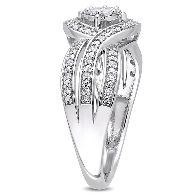 Main Image 2 of 0.24 CT. T.W. Composite Diamond Bypass Promise Ring in 10K White Gold