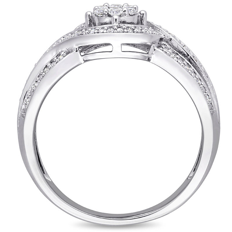Main Image 3 of 0.24 CT. T.W. Composite Diamond Bypass Promise Ring in 10K White Gold