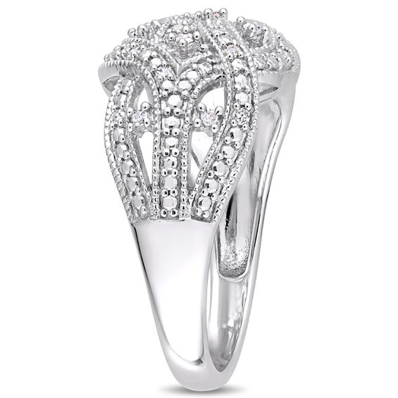 0.12 CT. T.W. Diamond Double Twist Vintage-Style Ring in Sterling Silver 0.12 CT. T.W. Diamond Double Twist Vintage-Style Ring in Sterling Silver