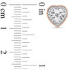 Thumbnail Image 3 of 0.10 CT. T.W. Diamond Vintage-Style Heart Solitaire Stud Earrings in Sterling Silver with Rose Rhodium