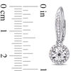 Thumbnail Image 1 of 0.48 CT. T.W. Diamond Frame Drop Earrings in Sterling Silver