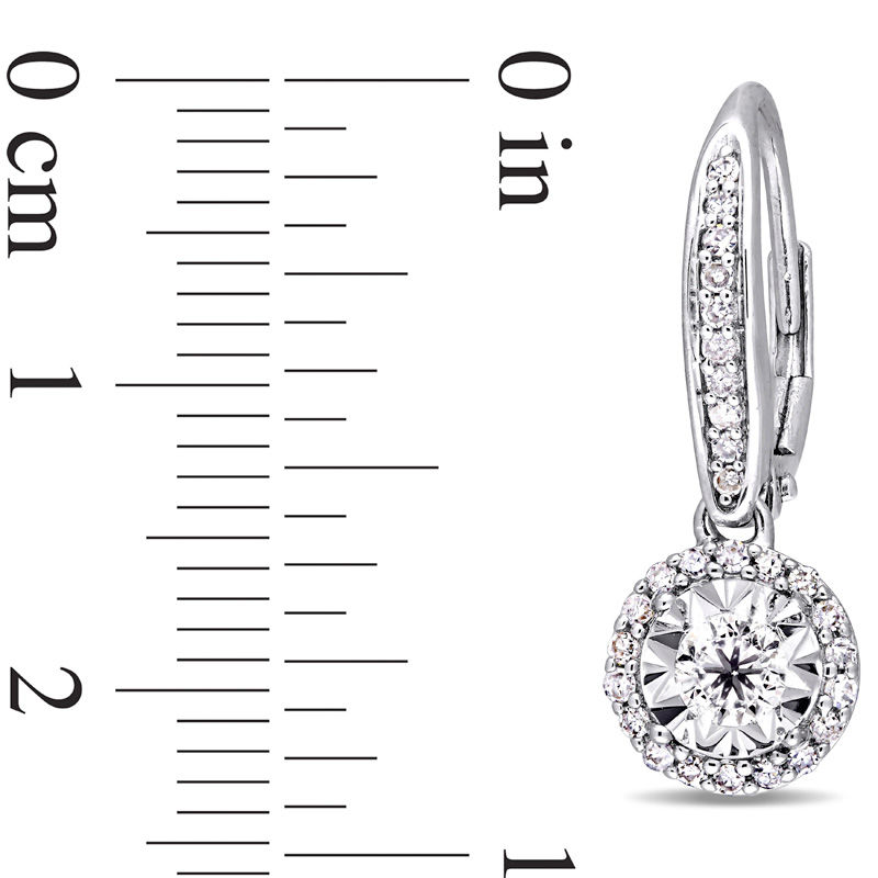 0.48 CT. T.W. Diamond Frame Drop Earrings in Sterling Silver