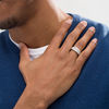Thumbnail Image 1 of Men's 0.95 CT. T.W. Diamond Brick-Patterned Ring in 10K White Gold